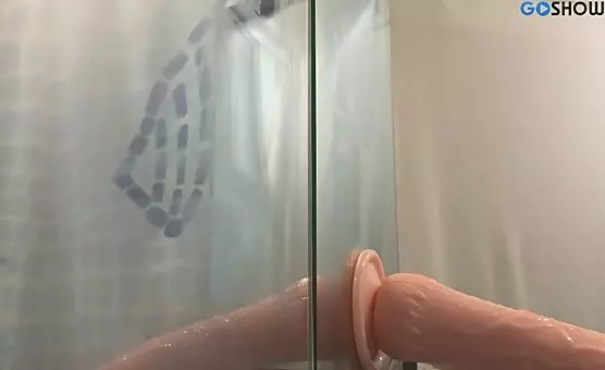 Erotic Shower Experience Big Dildo Oral Delights